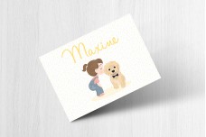 Meisje met lieve hond